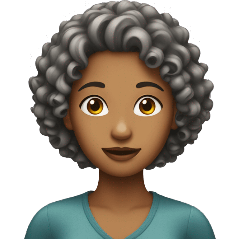 Lady with curly hair emoji