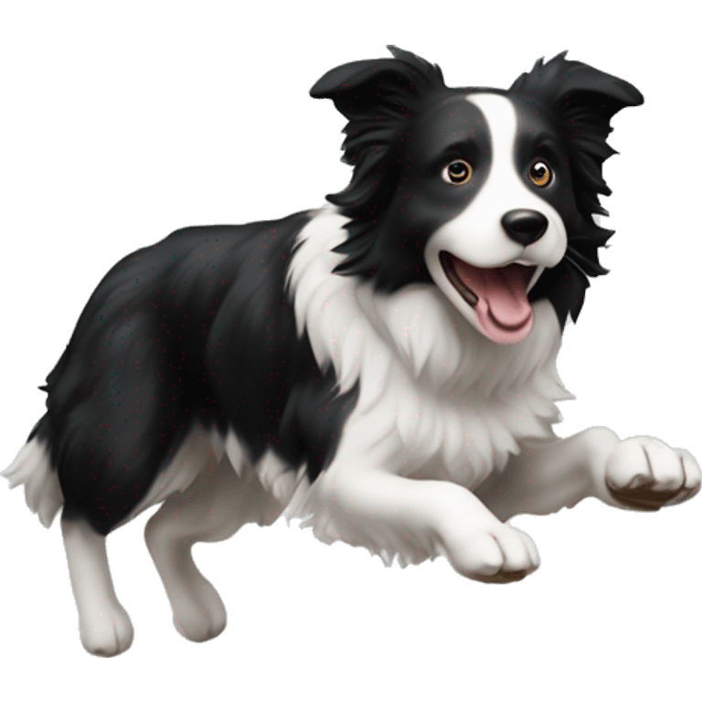 Border collie jumping over anvil emoji