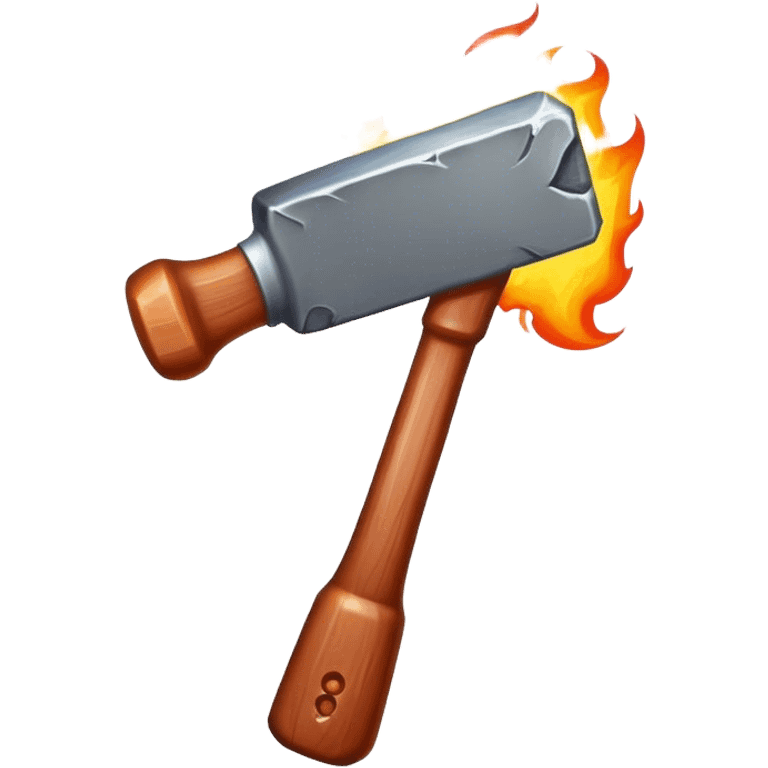 Flaming hammer emoji