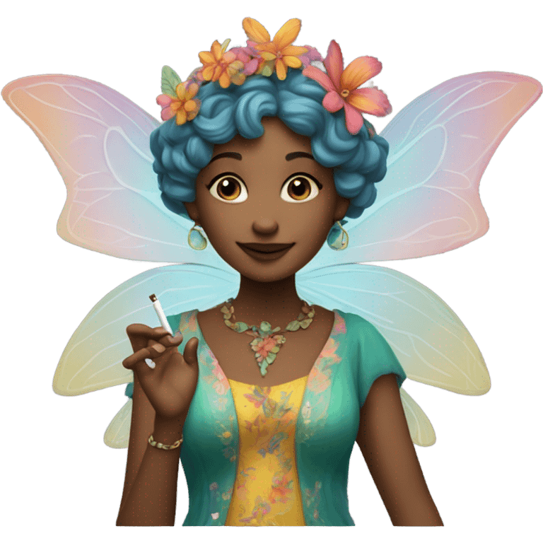 Fairy smoking a cigarette emoji