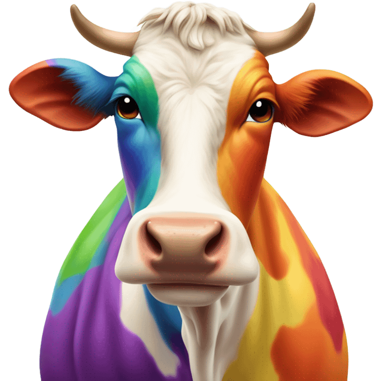 Rainbow cow emoji