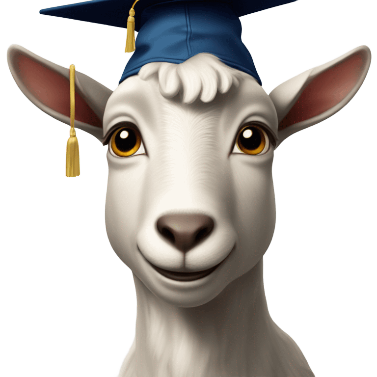 smirking goat with graduation hat emoji