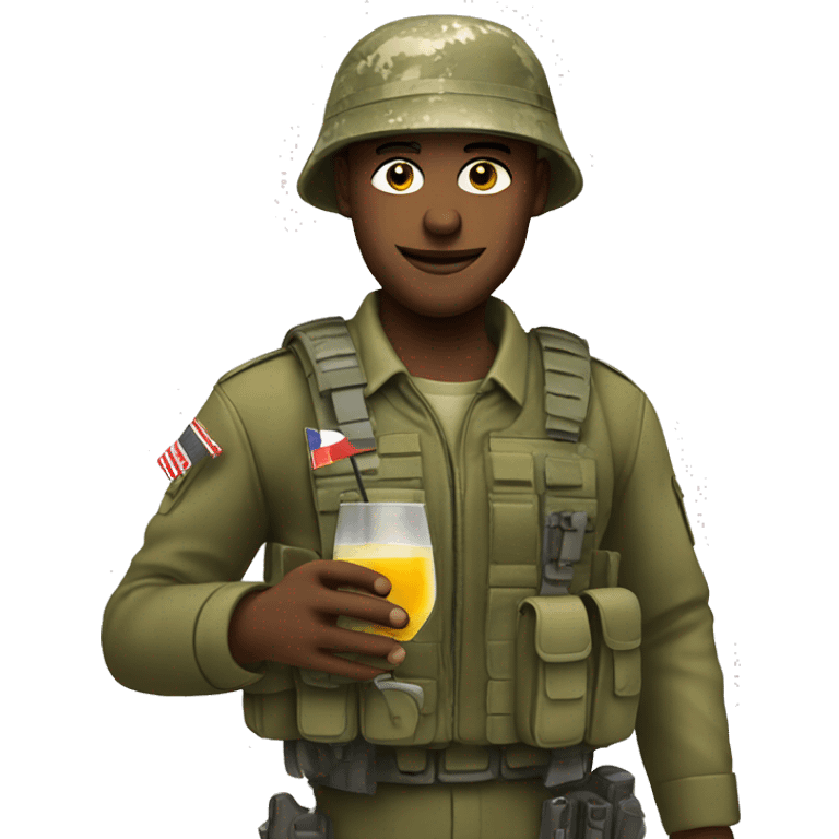 soldier with coctail emoji