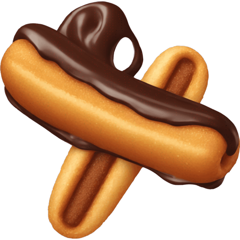 Chocolate dipped churro emoji