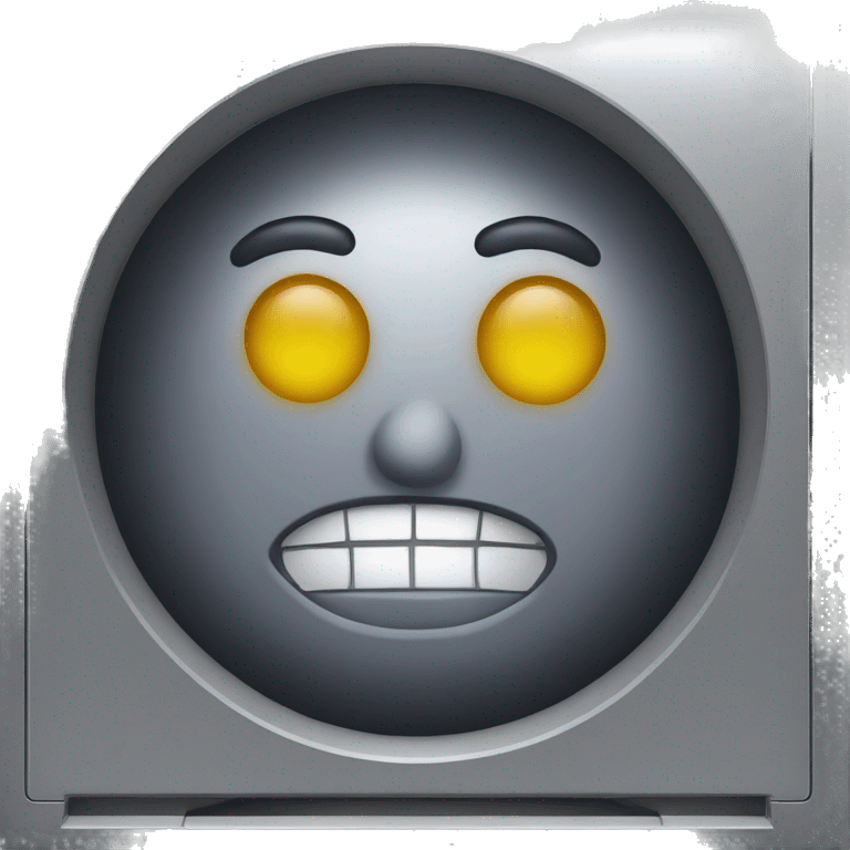 ATM machine with crossed eyes emoji