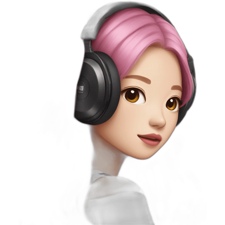 Blackpink jennie wearing headphones vibing to the music emoji