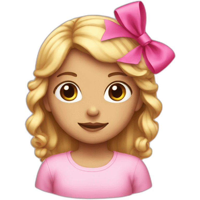 A girl witha pink bow on her hair emoji