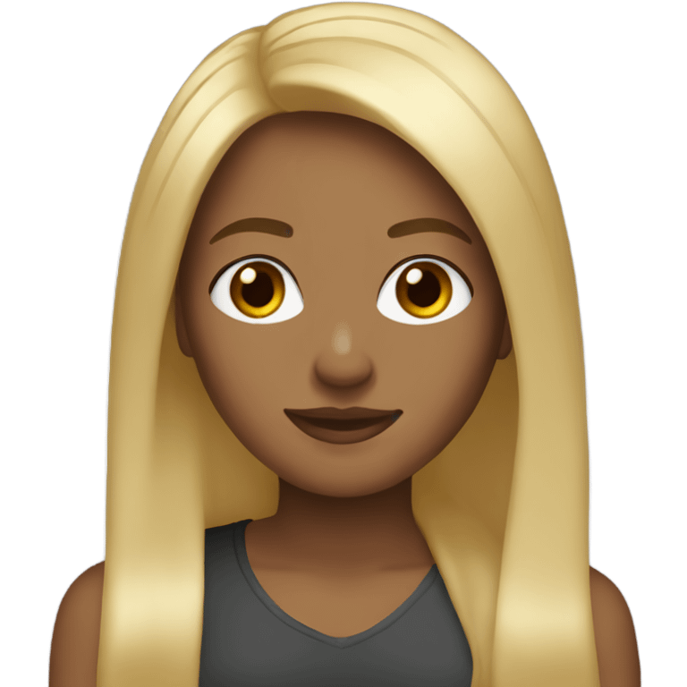 Blonde straight hair brown girl emoji