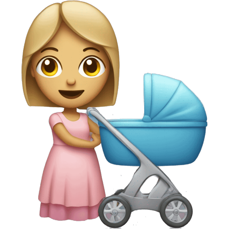 MOM WITH A BABY TROLLEY emoji