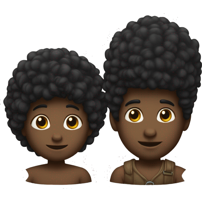 Homme noir petit affro et petite barbichette  emoji