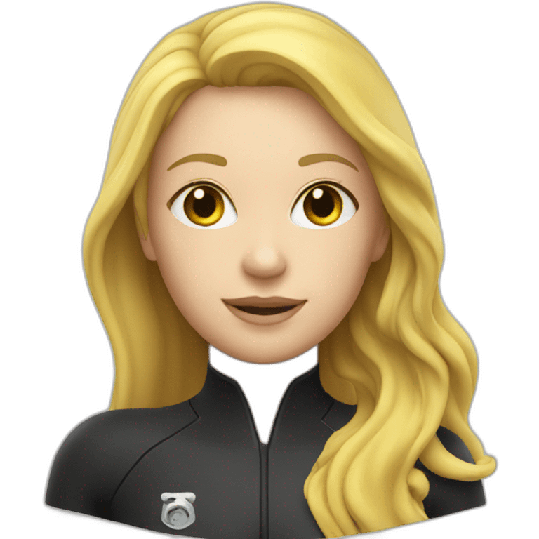 female diver in rubber wetsuit and blond hair emoji