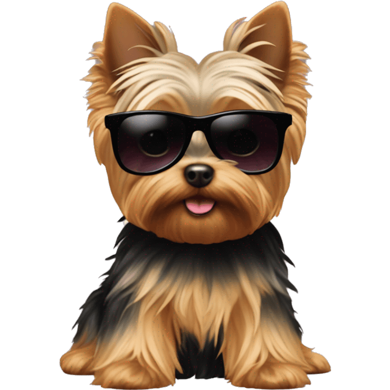 Yorkie  with sunglasses ￼ emoji