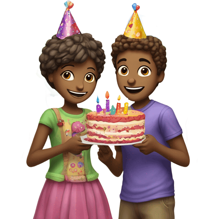 Birthday boy and girl emoji