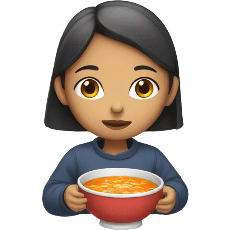 Girl eating soup emoji