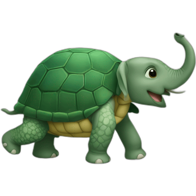 Tortue sur éléphant emoji