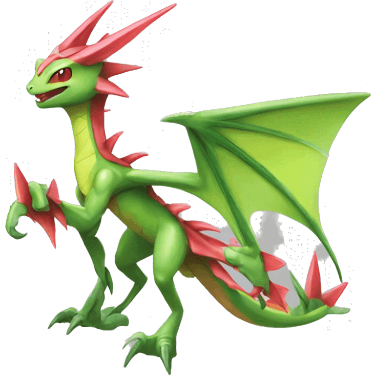 Full body sharp edgy shiny punk colorful Fairy-Flygon-Scyther-grovyle emoji