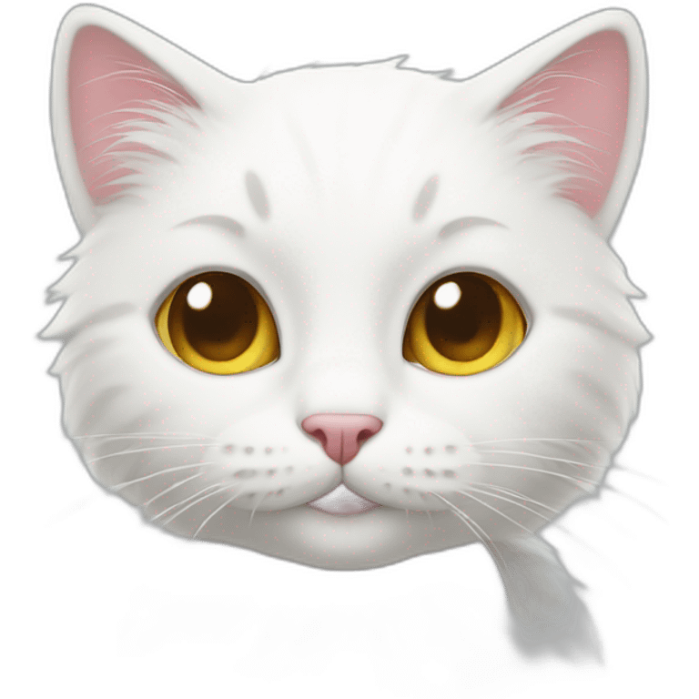 white kitty is cute emoji