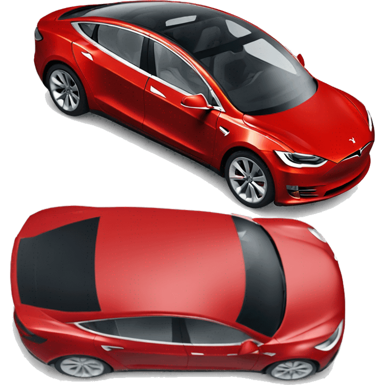 Red tesla car  emoji