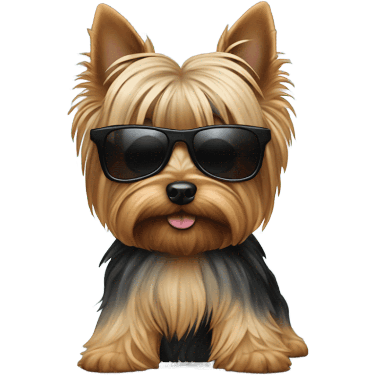 Yorkie with sunglasses emoji