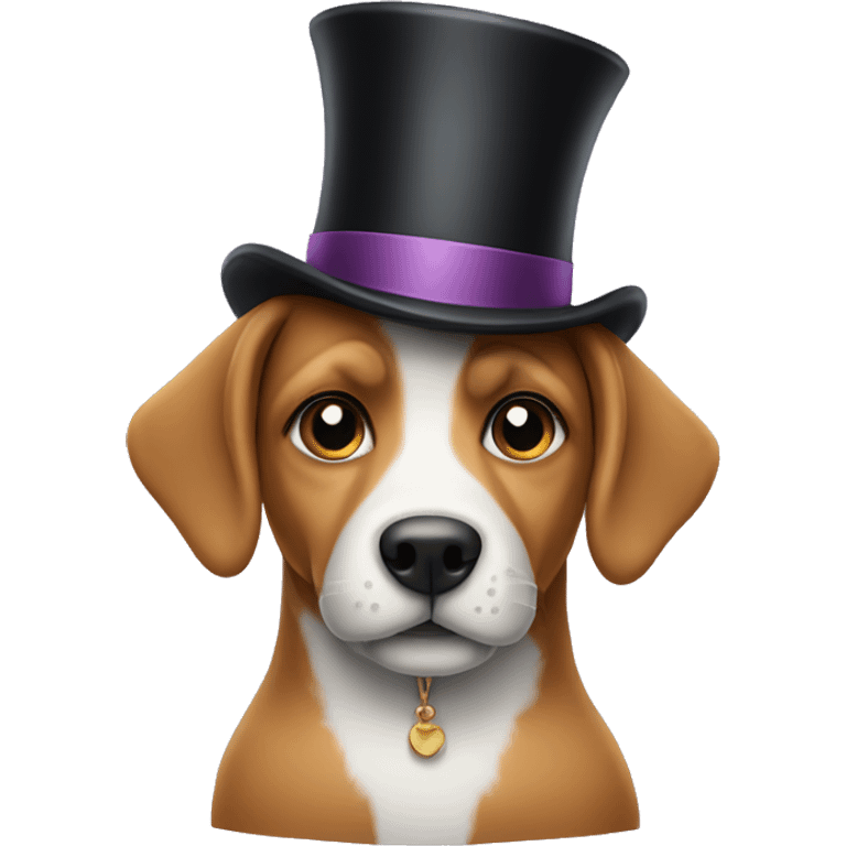 Dog with a top hat emoji