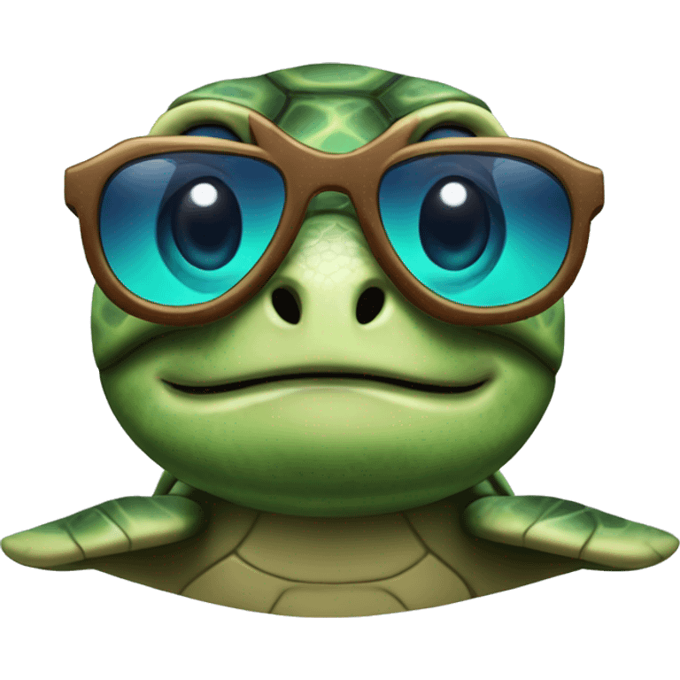 Sea turtle with sunglasses emoji