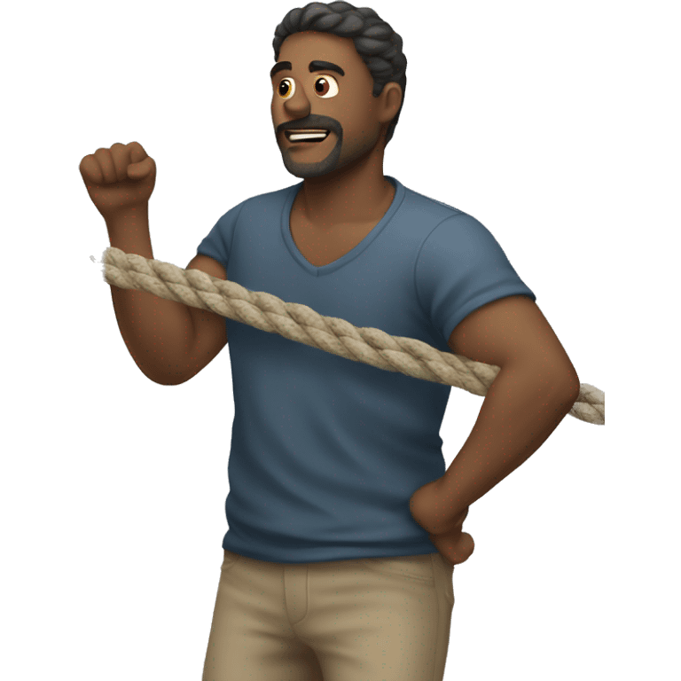 a man pulling rope emoji