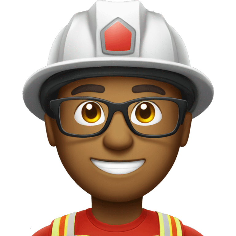 Nerdy white Firefighter with glasses  emoji