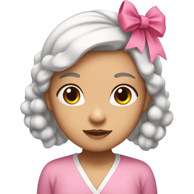 asian girl with pink bow in her hair emoji