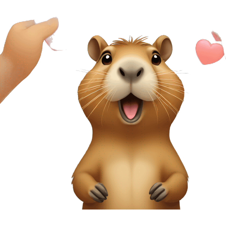 Capybara blowing kisses emoji