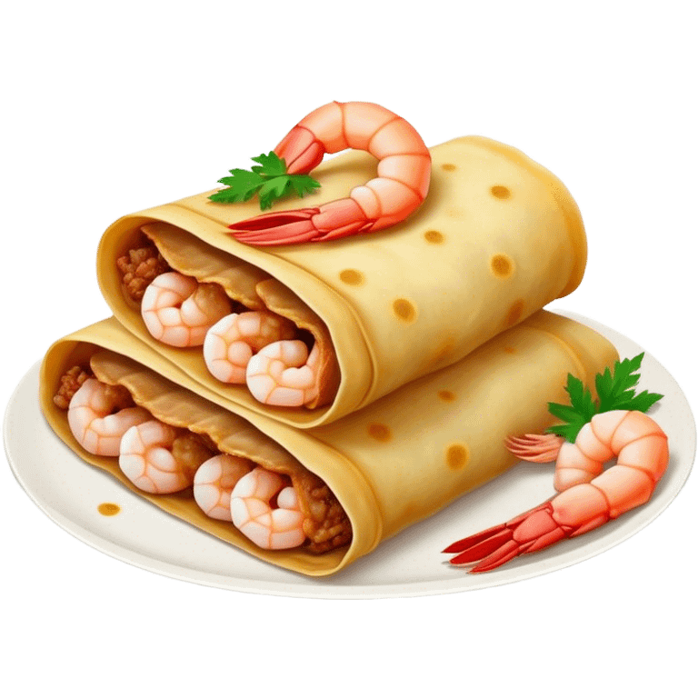 Bánh Xèo Cinematic Realistic Bánh Xèo Dish Emoji, depicted as a crispy, folded crepe filled with shrimp and pork, rendered with dynamic textures and vibrant, appetizing lighting. emoji