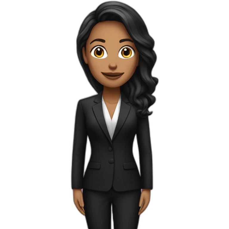 Posh-woman-with-black-suit-ready-to-collaborate emoji