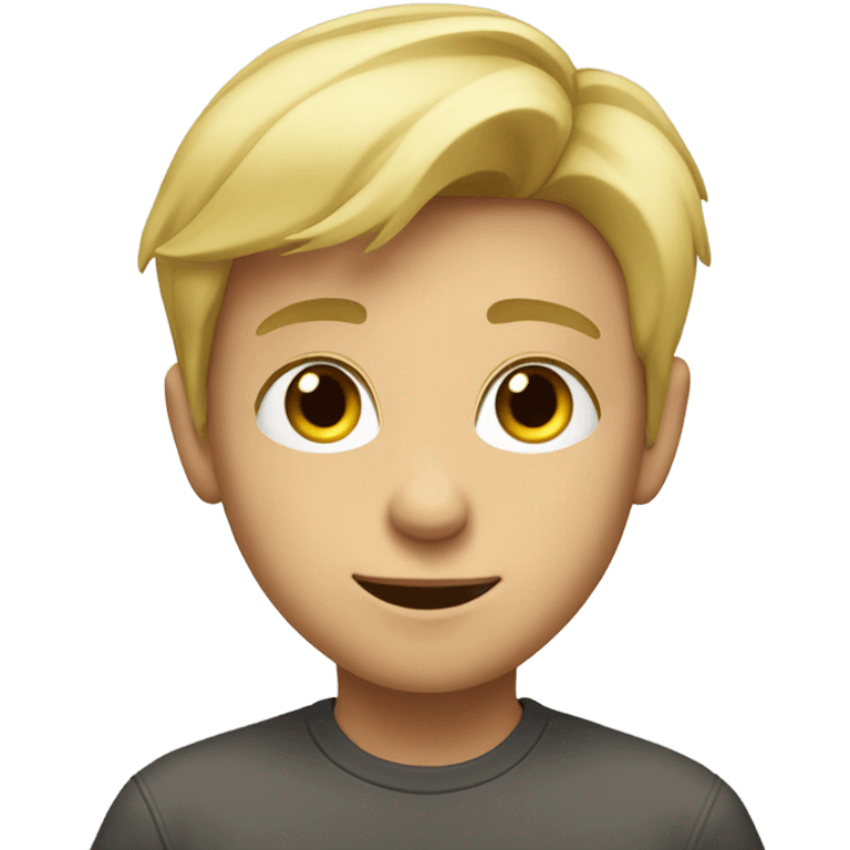 blonde boy indoors looking at viewer emoji