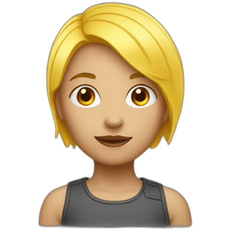 Girl with yellow short hair emoji