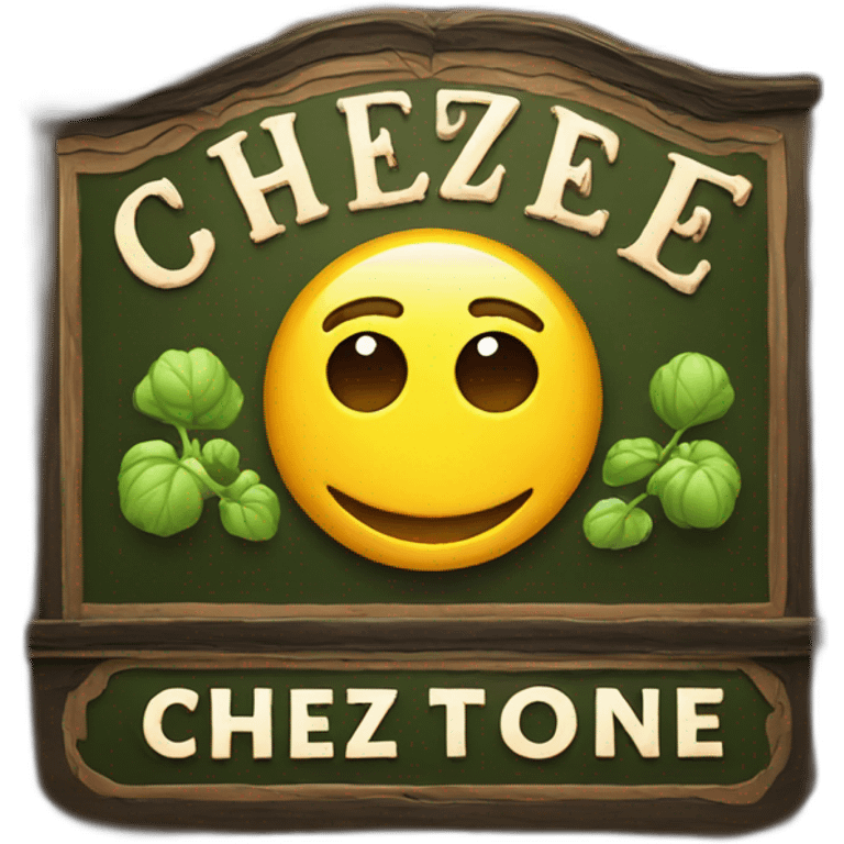 A pub sign with the text "Chez toine" emoji