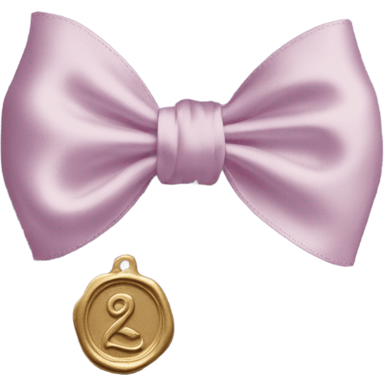 A delicate pastel pink satin bow tied around a vintage lilac letter with a gold wax seal. emoji