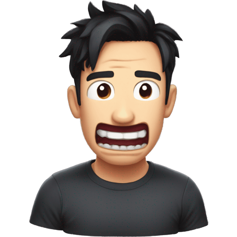 markiplier in fear with mouth comically wide open emoji