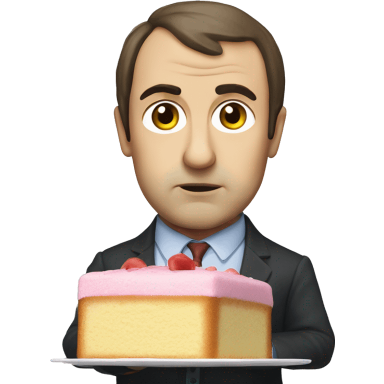 peter hitchens looking stern holding a battenberg cake emoji