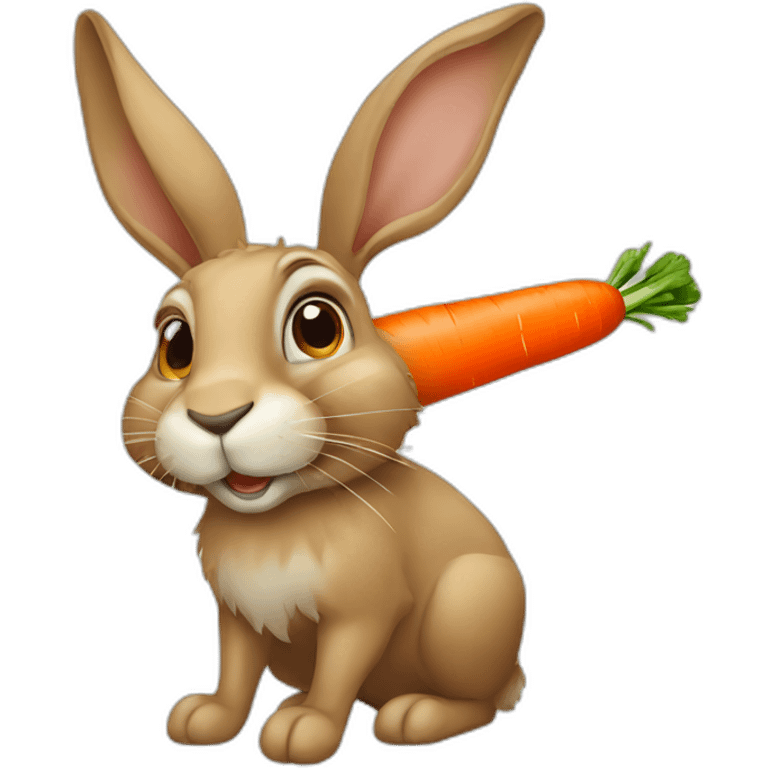 Hare with carrot emoji