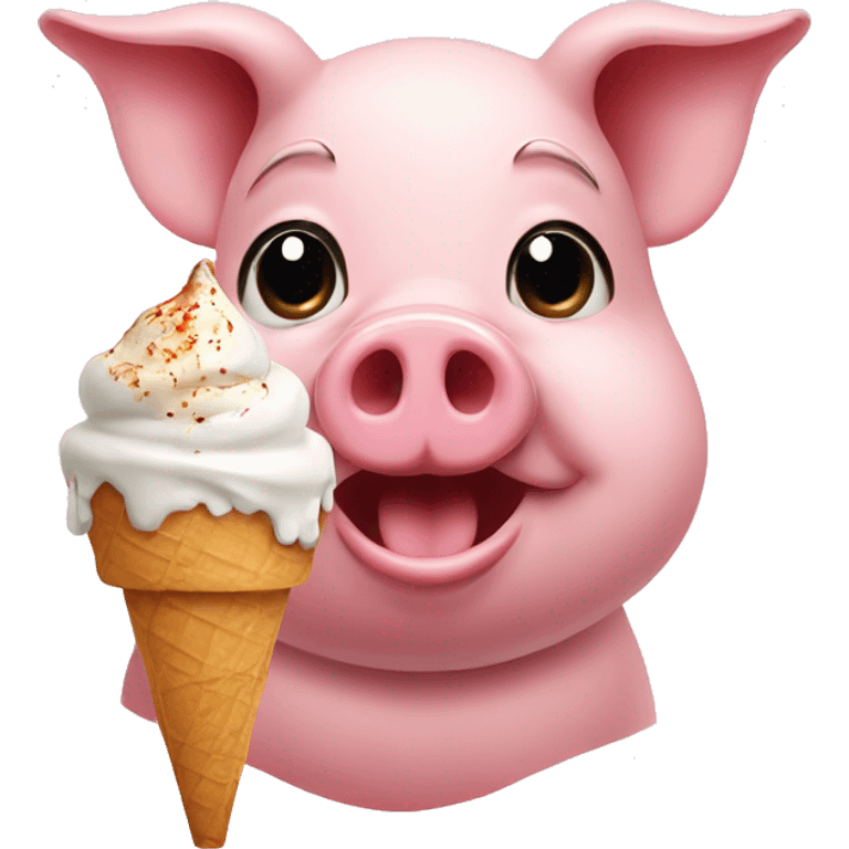 Pig with ice cream emoji