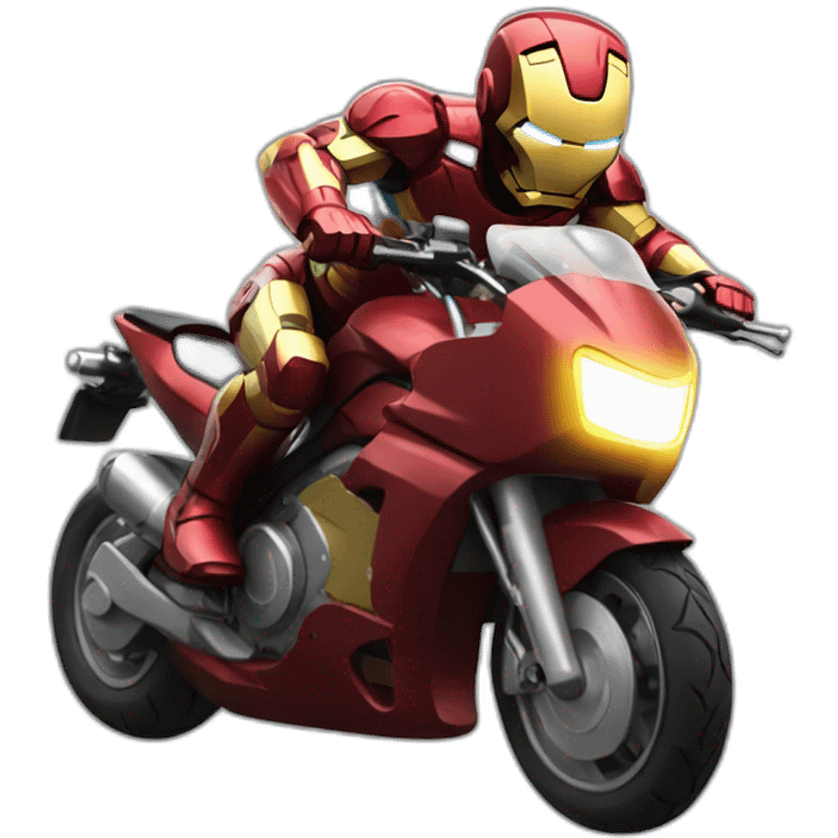 ironman driving a motorbike emoji