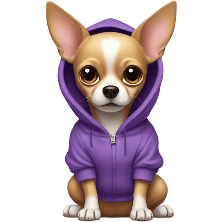 Chihuahua in purple hoodie emoji