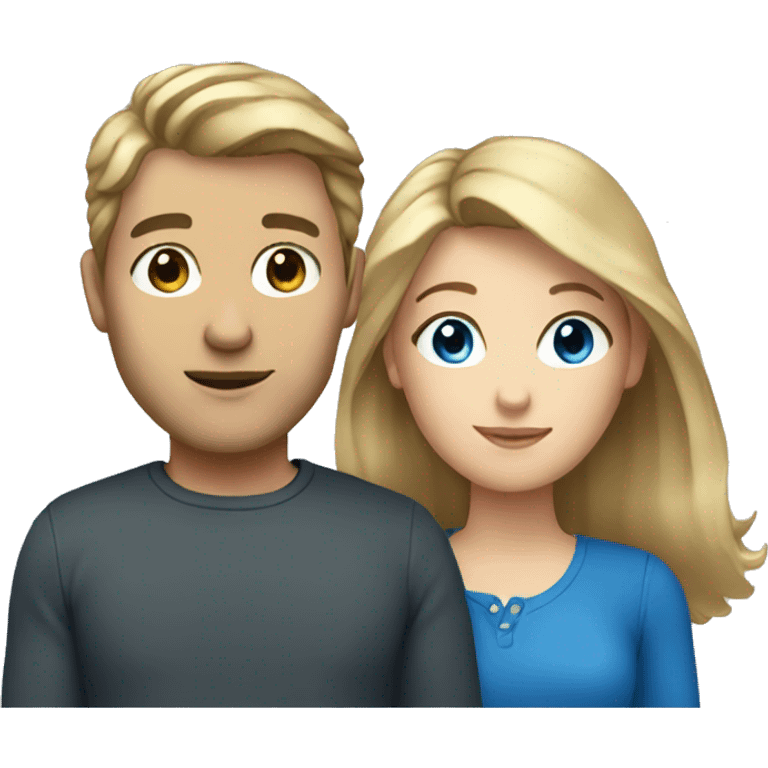 couple with dark blonde hair and blue eyes  emoji