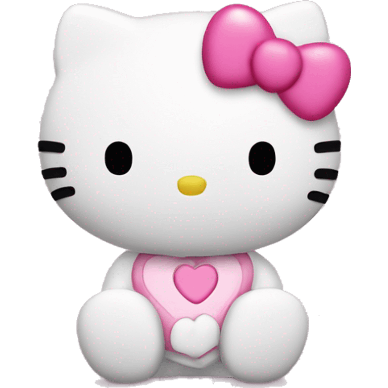 Hello kitty with pink hearts  emoji