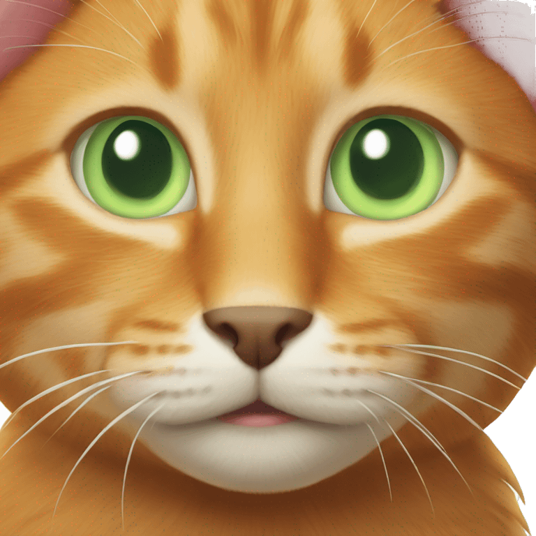 Ginger cat with light green eyes emoji