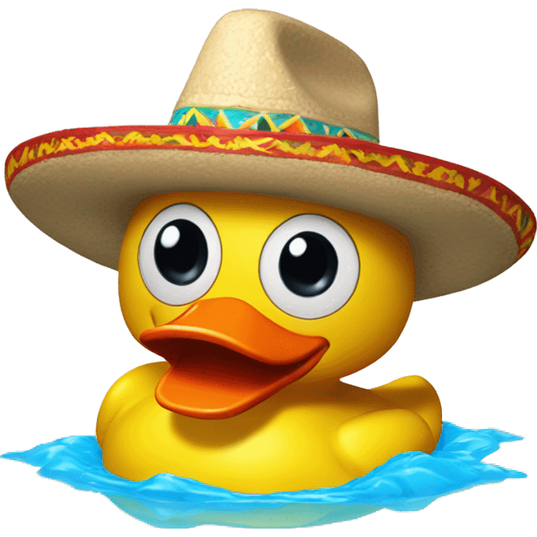 Rubber duckie wearing a sombrero emoji