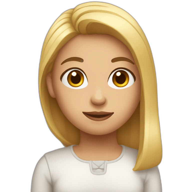 Fille avec un grand front emoji