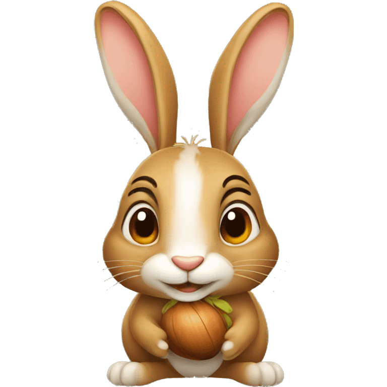 hare with acorn emoji