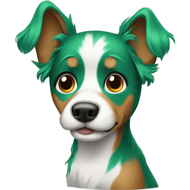 Dog with green hair emoji