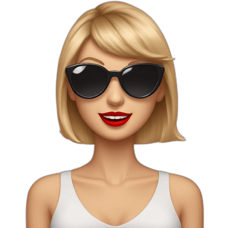 Taylor swift wearing red heart sunglasses  emoji