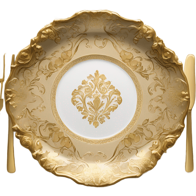 vintage rococo highly detailed plate emoji